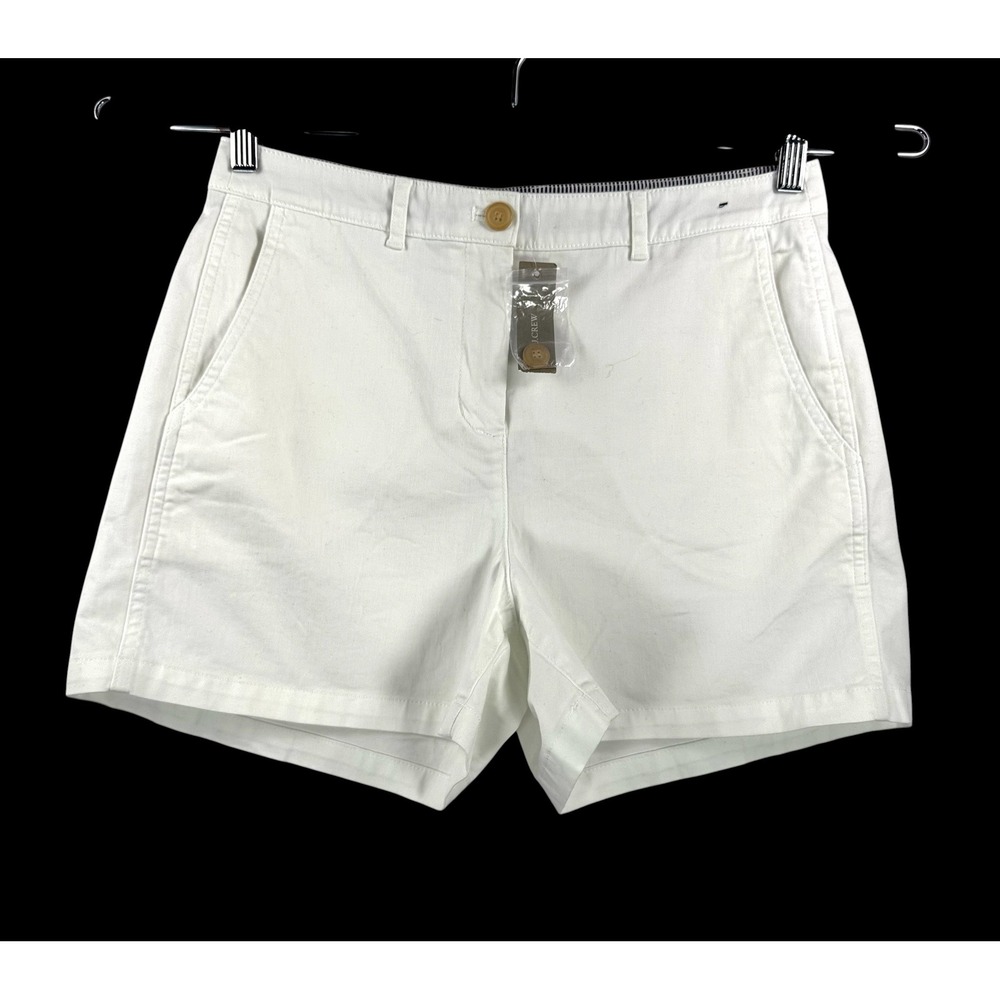 J.Crew‎ Heritage Chino Shorts sz 6 White Stretch Cotton preppy money
